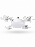 Socket Fan Light with Remote Control, 3 Colour Temperatures, 3 wind speeds, 4 Head