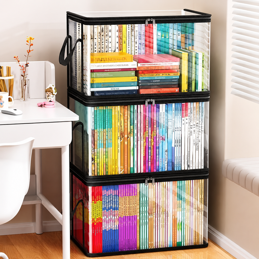 Transparent Heavy-Duty Storage Tote for Clothes, Moving Supplies (2P)