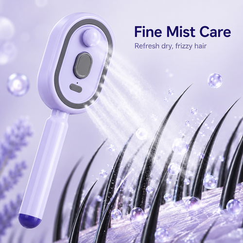 Electric Spray air Cushion Massage Comb, 3-in-1 Electric Mist Spray Hair Brush