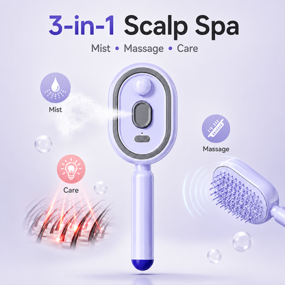 Electric Spray air Cushion Massage Comb, 3-in-1 Electric Mist Spray Hair Brush