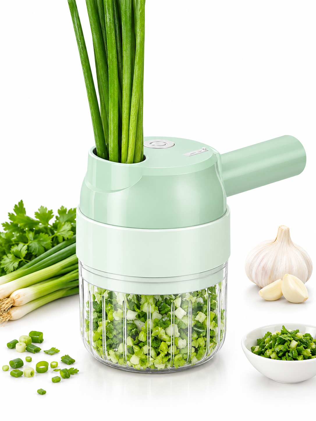 4In1 Electric Vegetable Cutter Set Handheld Wireless