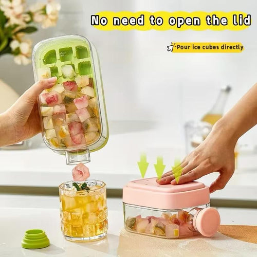 Large Capacity Ice Cube Maker Water Bottle Silicone Tray with Straw for Juice Beverage Cooling Stackable Design Durable Plastic