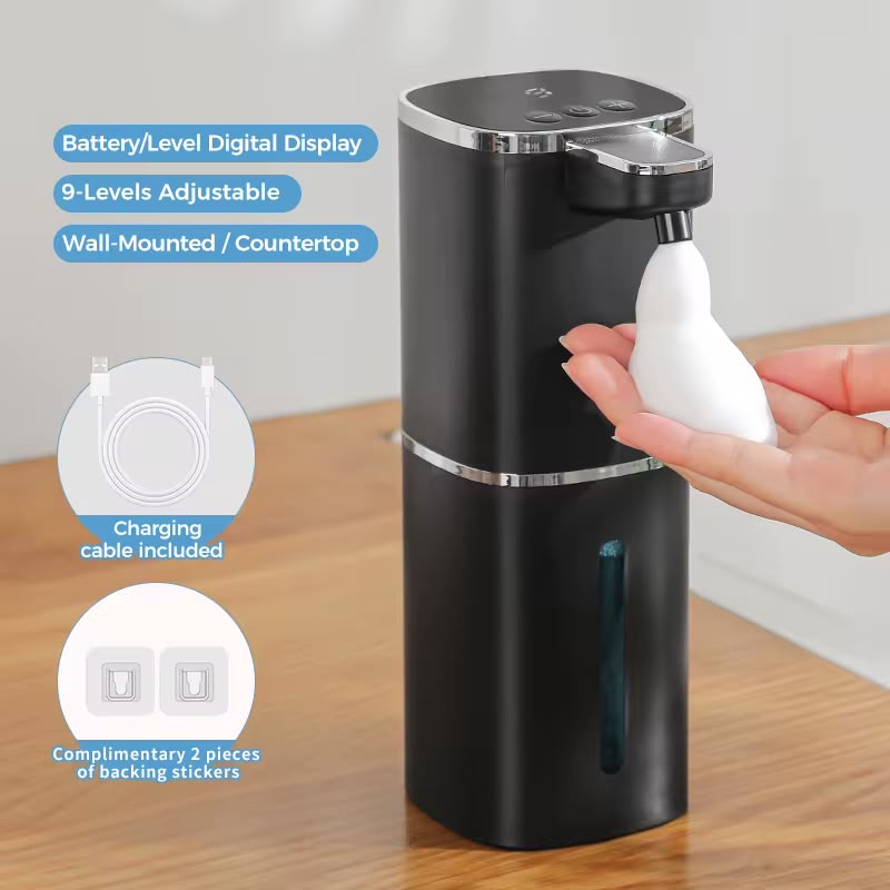 Induction Hand Sanitizer, Automatic Liquid Soap Dispenser, Foam Hand Washing Machine, 400ml Liquid Rechargeable Bathroom Hand Sa
